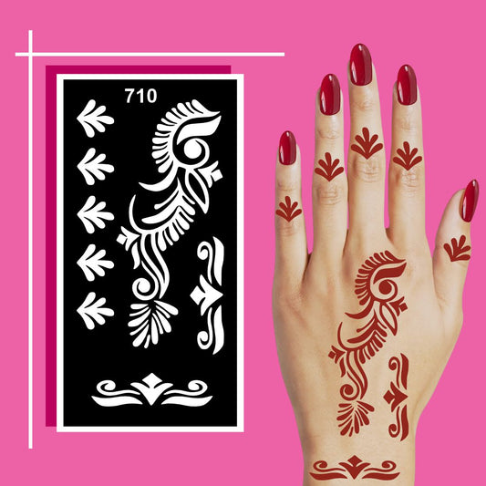 Elegant and Simple Mehndi Stencil Designs with Reusable Peel-Off Application
