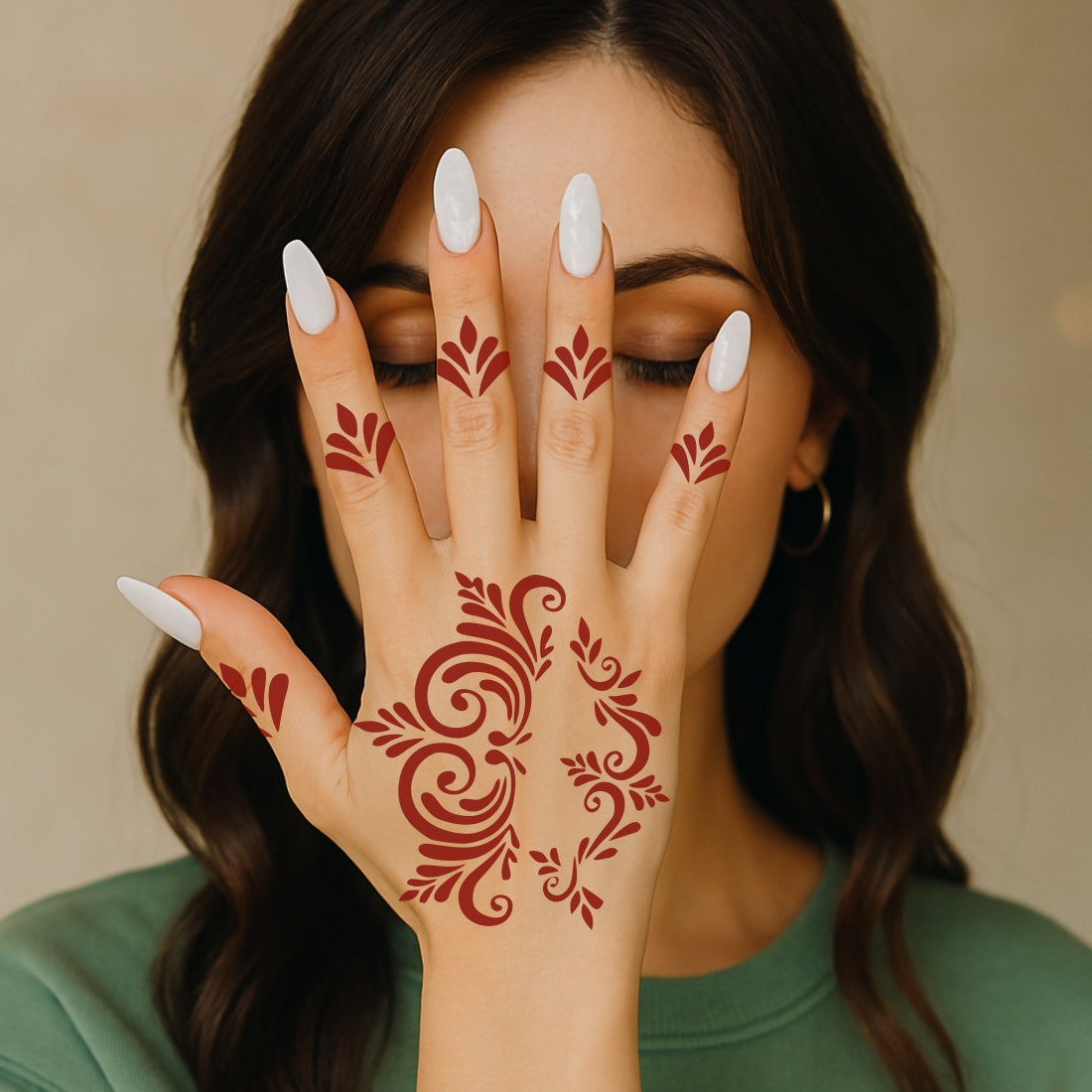 Modern Stencil Mehndi Sticker Ideal for Festivals and Special Occasions