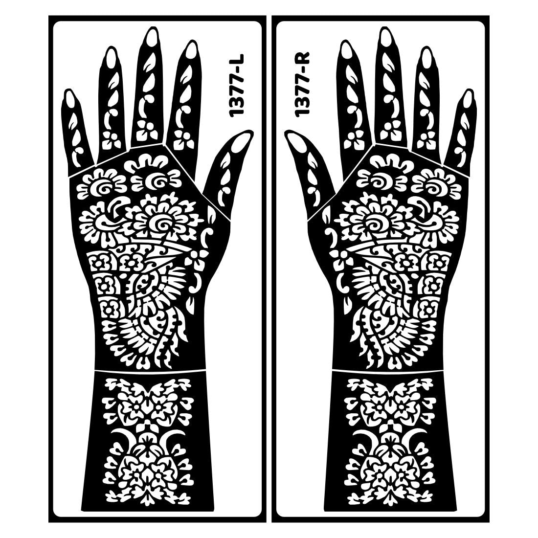 Creative Bridal Mehndi Stencil Sticker With Diamond Shapes And Floral Art Easy To Use With Instant Beautiful Design