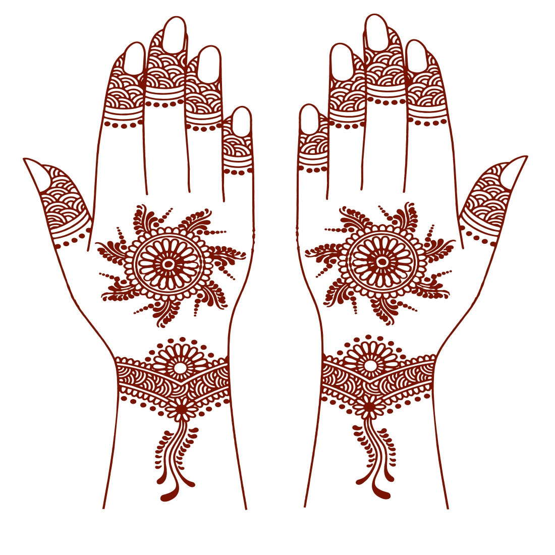 Flower Henna Mehndi Design Temporary Tattoo Sticker For Girls  Women Temporary Mehndi Tattoo