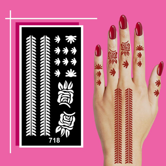 All-In-One Mehndi Stencil Stencil Pack with Large and Small Designs for Everyone