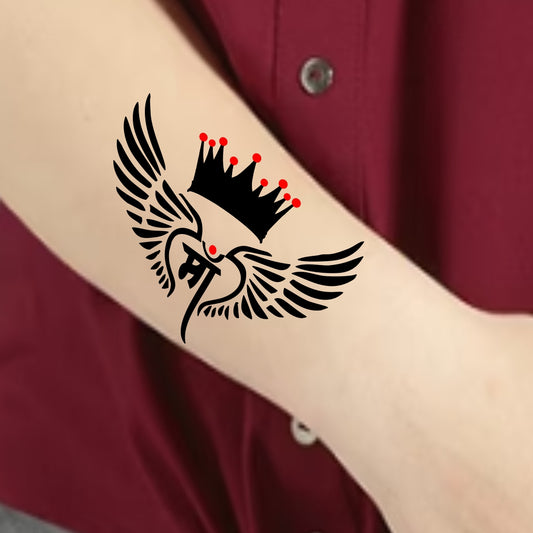 New Black Maa with Wing Tattoo Waterproof Temporary Body Tattoo