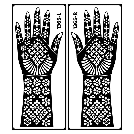 Engagement Theme Bridal Mehndi Stencil Sticker With Bride-Groom Motif Easy To Use With Instant Beautiful Design