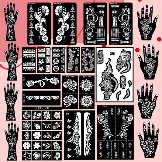 Beautiful Combo Mehndi Stencil Sticker With Special Occasion For Women & Girls