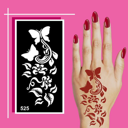Elegant and Simple Mehndi Stencil Designs with Reusable Peel-Off Application