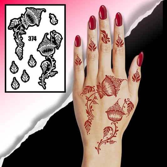 Traditional Circular Mehndi Stencil With Paisley & Leaf Motifs For Hands