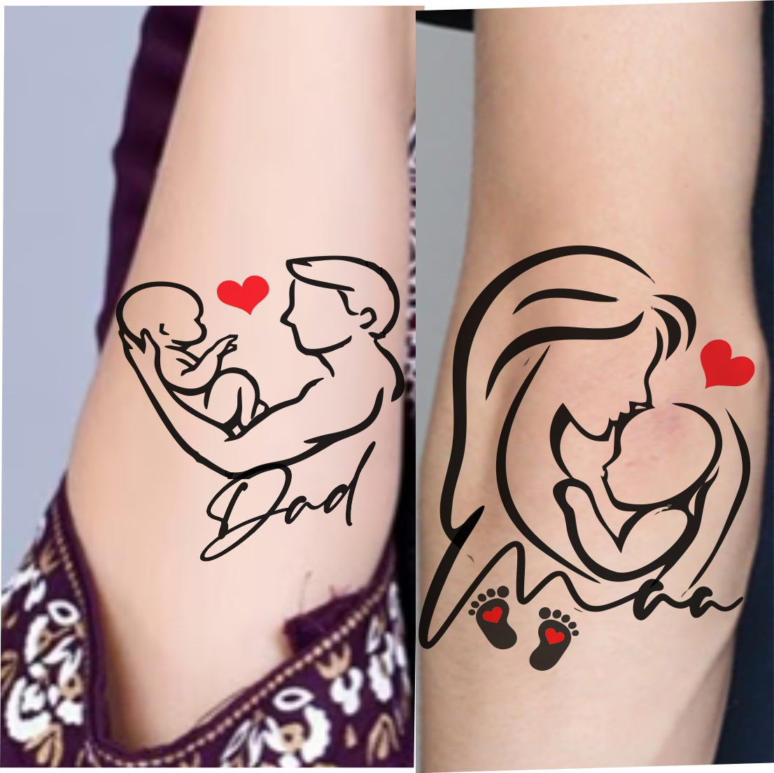 New Mom Dad Love Baby Tattoo Waterproof Temporary Body Tattoo