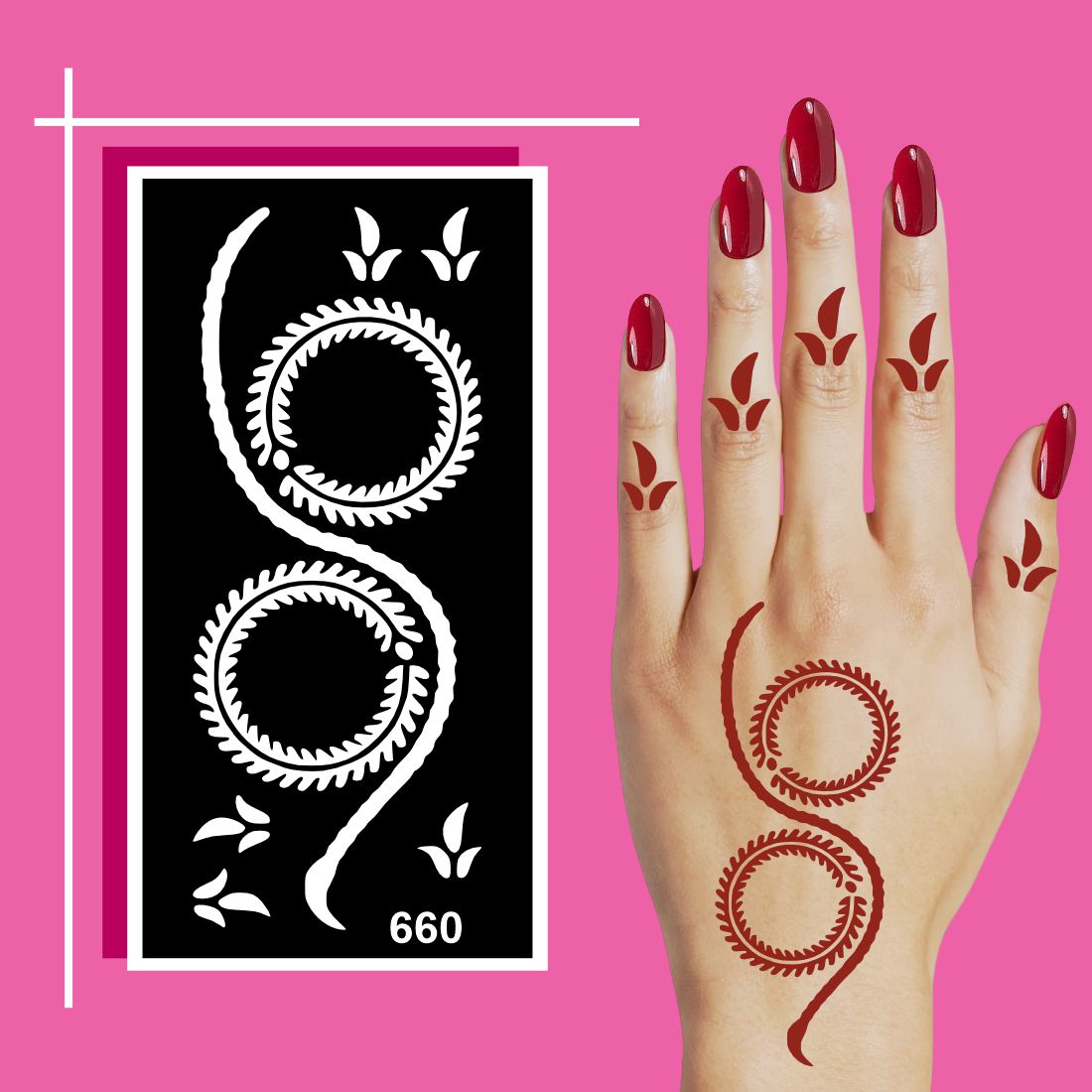 Full Arm Mehndi Stencil Stickers with Traditional Details