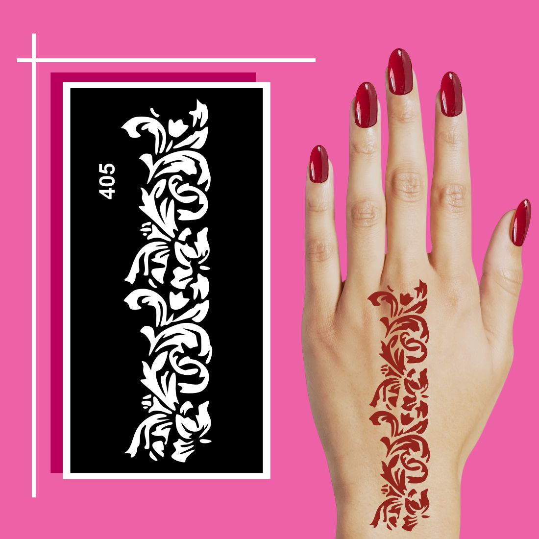 Reusable Henna Stencil Sheets for Creative Hand Art For Kids & Adults Both Sticker