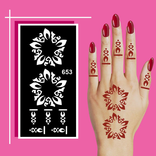 Mandala and Floral Henna Stencil Patterns in One Set For Kids & Adults Both Sticker