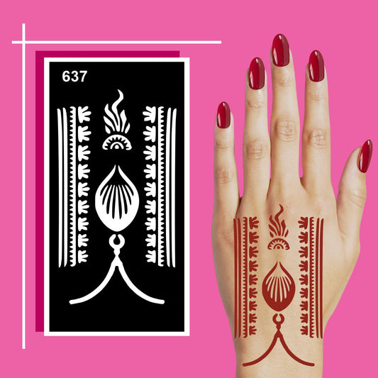 Educational Mehndi Sticker for Art Projects and Hand Design Practice