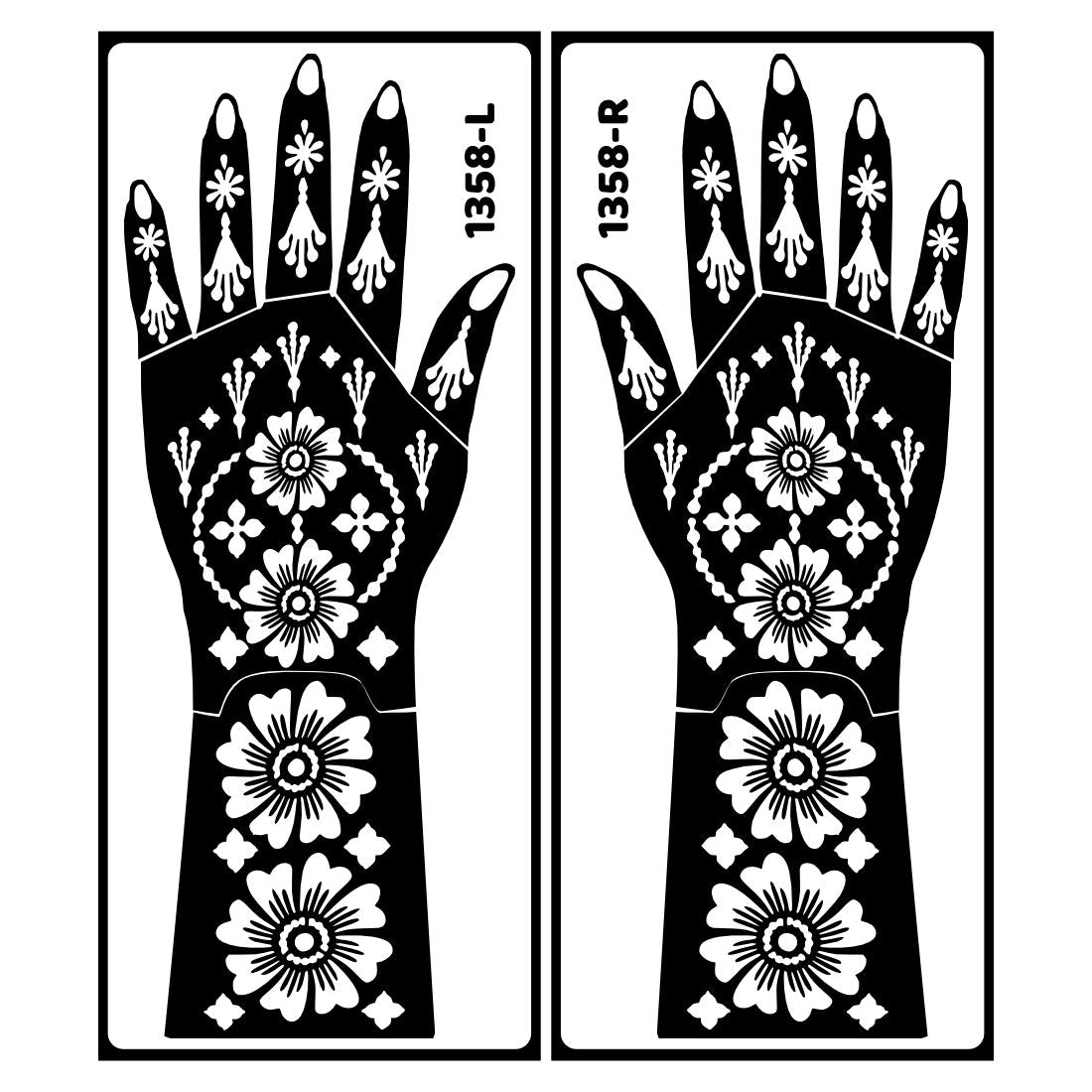 Stylish Geometric Pattern Bridal Mehndi Stencil Sticker for Classic Look Functions Easy To Use With Instant Beautiful Design