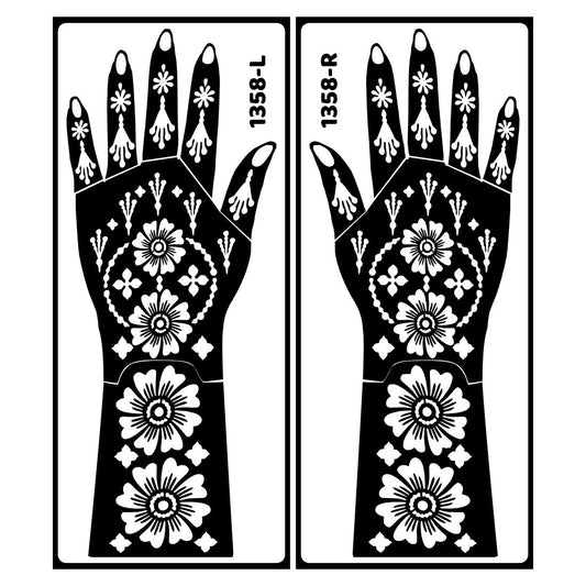 Stylish Geometric Pattern Bridal Mehndi Stencil Sticker for Classic Look Functions Easy To Use With Instant Beautiful Design