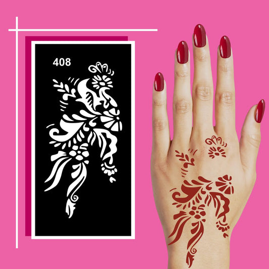 Kid-Friendly Mehndi Stencil Templates for Safe and Easy Use For Kids & Adults Both Sticker