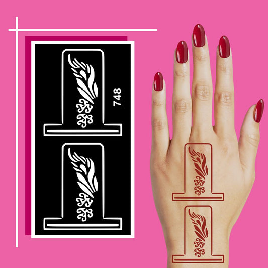 Mehndi Stencil Design Sheets for Hands and Arms with Balanced Traditional Patterns