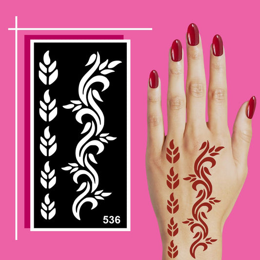 Easy to Use Mehndi Stencil  Sticker Set with High-Quality Skin-Safe Adhesive