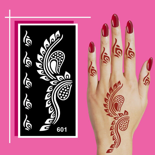 Kids Mehndi Design Sticker With Beautiful Floral and Swirl Patterns for Easy Application