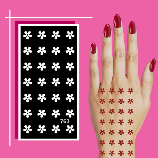 Kid Friendly Mehndi  Stencil Stickers with Cute and Safe Floral Designs