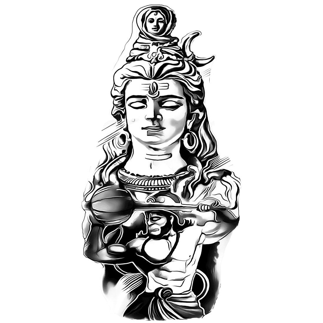 Temporary Tattoowala God Hanuman With Shivling Temporary Tattoo for Men and Women Waterproof Sticker