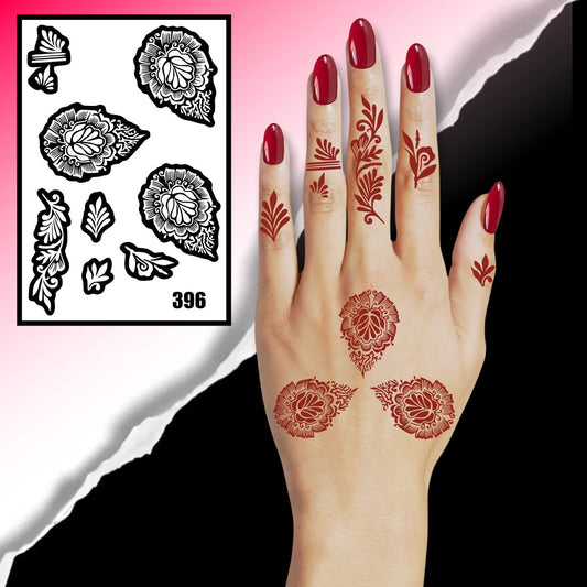 Artistic Leaf & Flower Mehndi Stencil Ideal For Traditional & Modern Designs