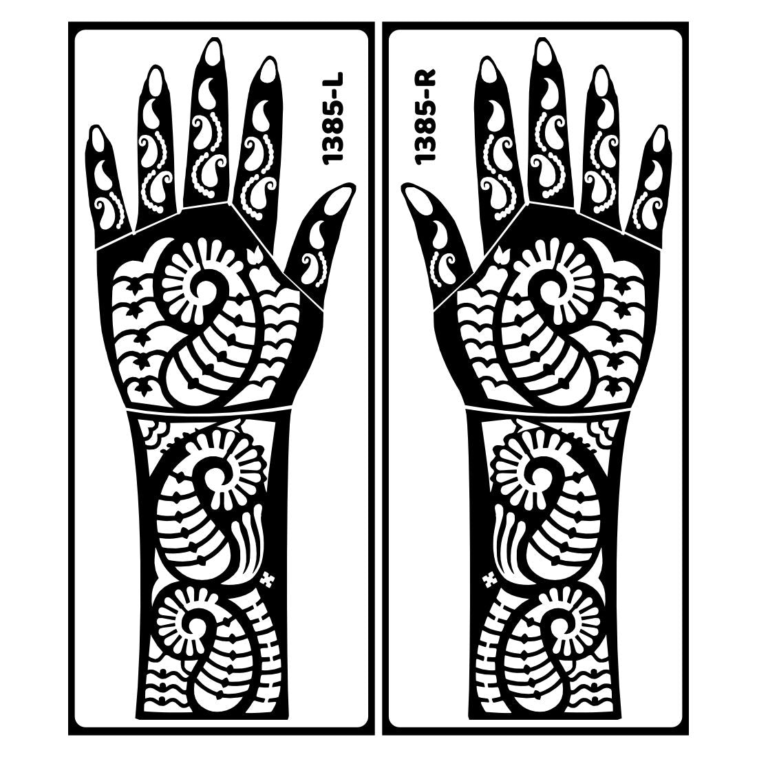 Romantic Theme Bridal Mehndi Stencil Sticker With Bride-Groom Silhouette Easy To Use With Instant Beautiful Design