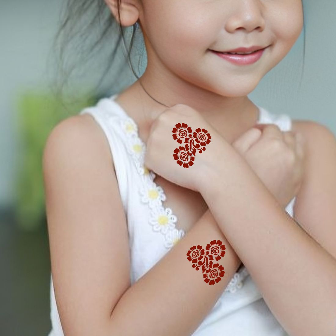 Traditional Floral Mehndi Design Sticker for Boys and Girls Crafting
