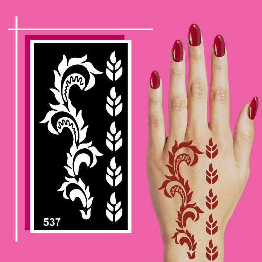 Simple Mehndi Stencil Design Stencils for Daily Practice and Relaxing Hand Art