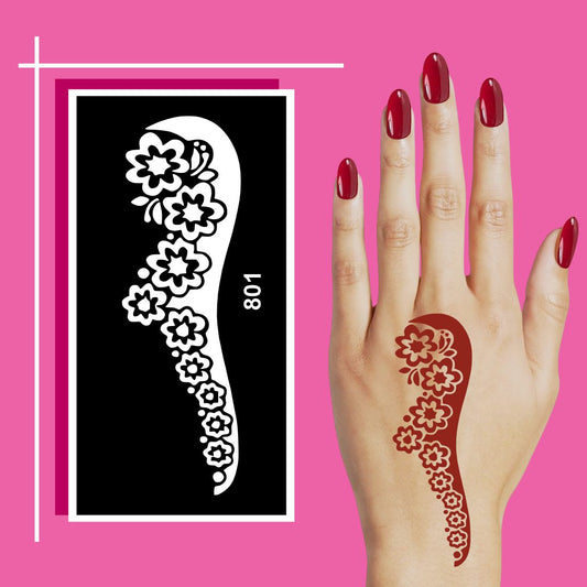 Elegant Floral Mehndi Stencil Stickers for Easy Hand Decoration for All Ages