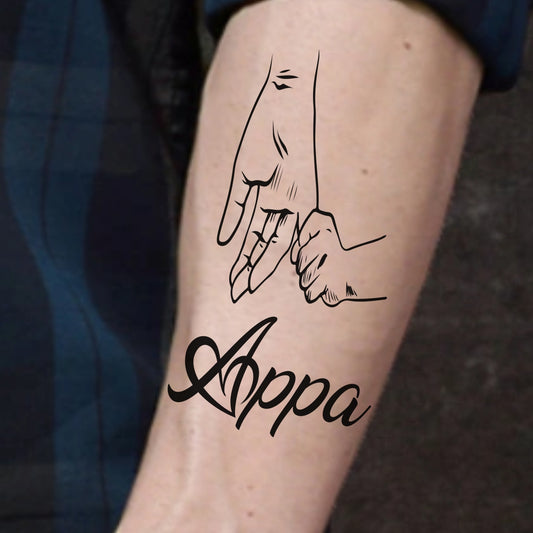 New Child With Appa Hand Temporary Tattoo For Men and Woman