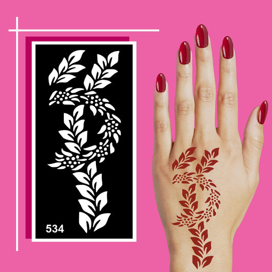Detailed and Artistic Mehndi Stencil Designs with Peel-Off Application for Beginners