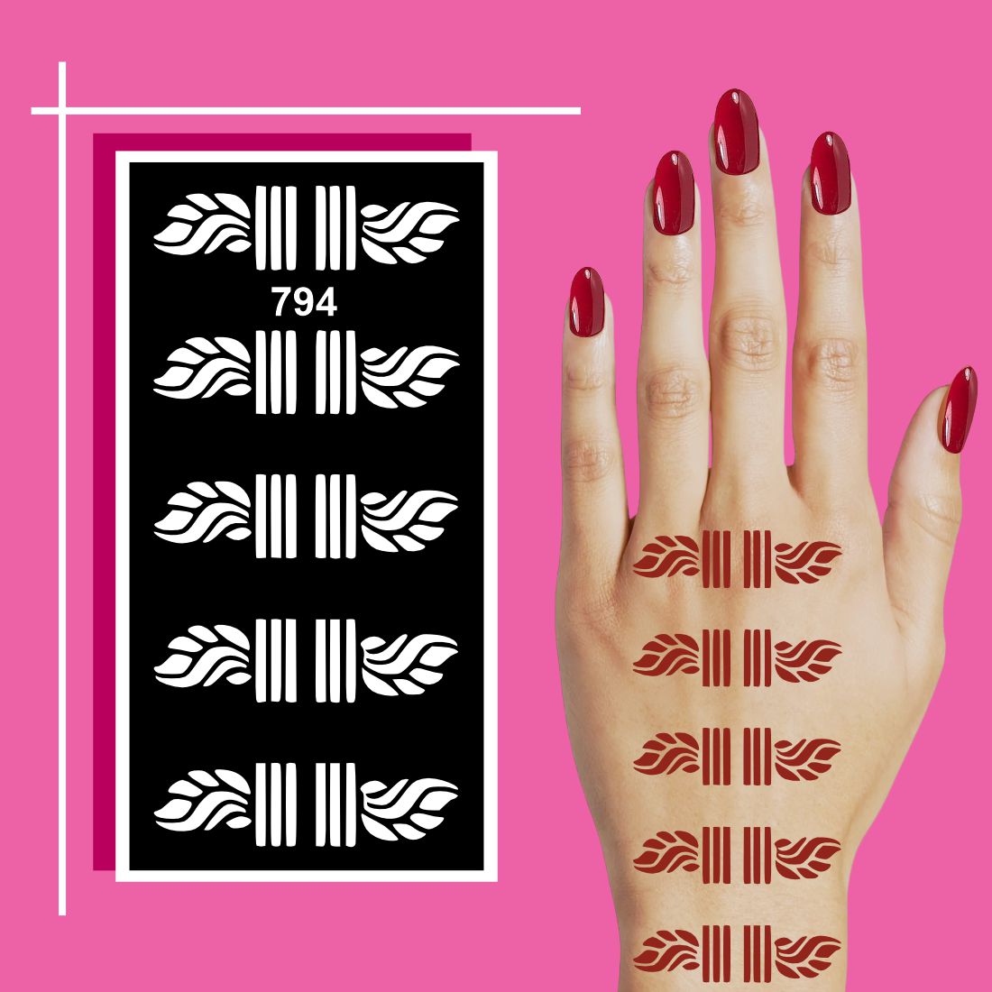 Fast Application Mehndi Stencil Design Stickers for Busy Lifestyles