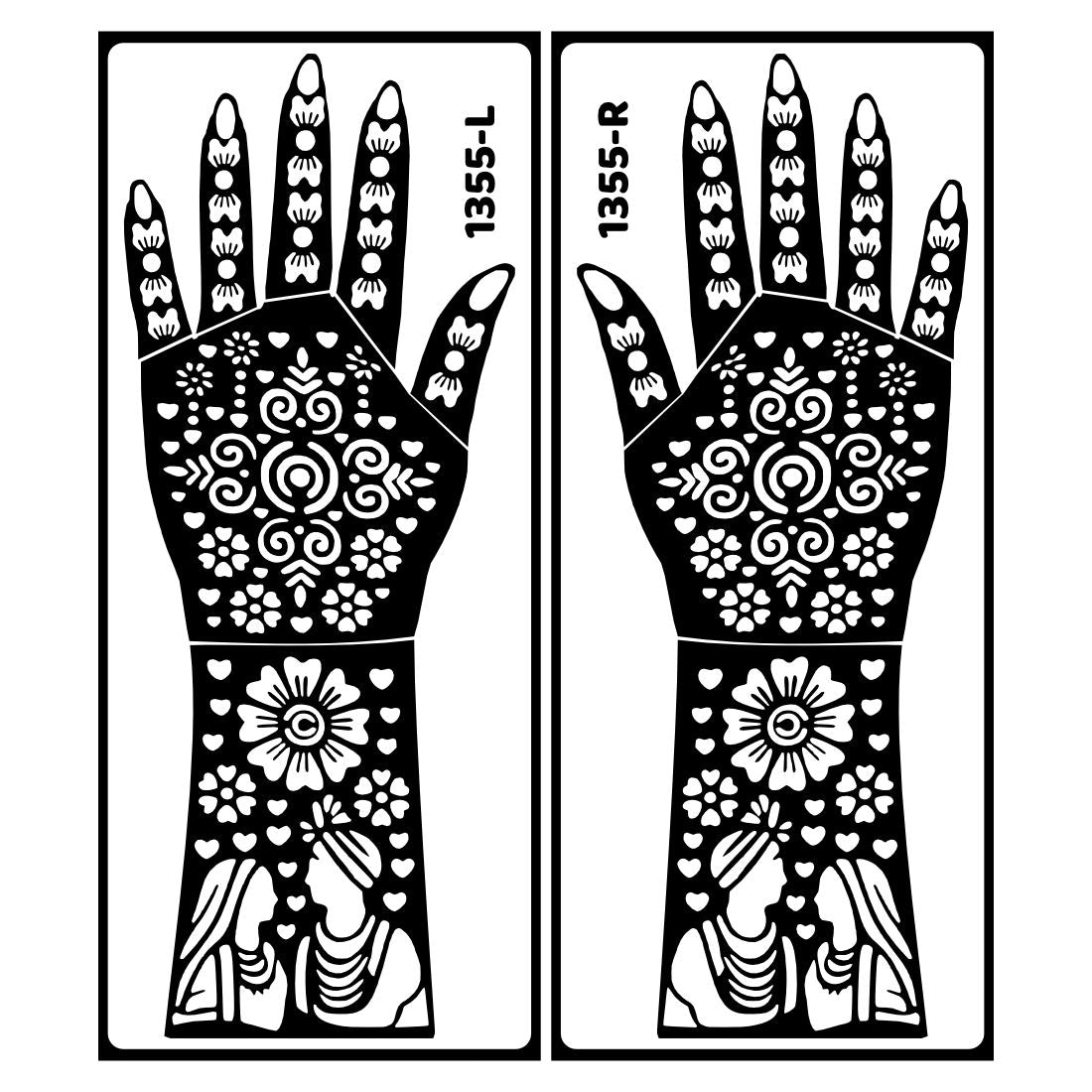 Royal Bridal Mehndi Stencil Sticker Featuring And Diamond Functions Easy To Use With Instant Beautiful Design