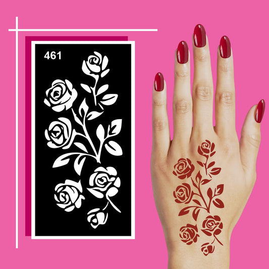 Minimalist Henna Stencil Design Templates for Classy Hands For Kids & Adults Both Sticker
