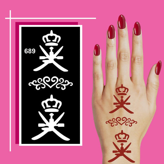 Artistic Look Mehndi Stencil Stickers for Full Palm Coverage For Kids & Adults Both Sticker