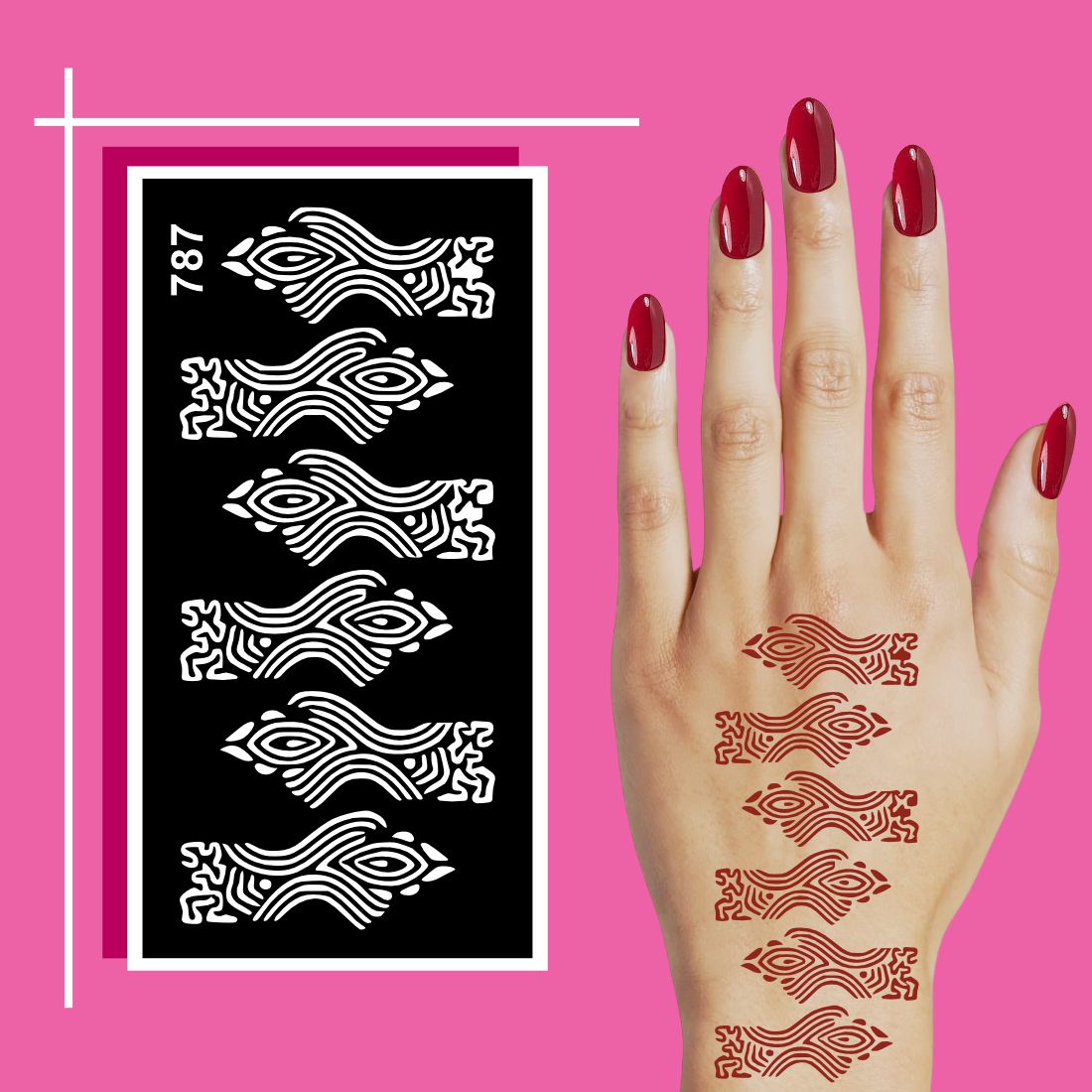 DIY Mehndi Design Sticker Sheets with Soft Finish and Clear Lines