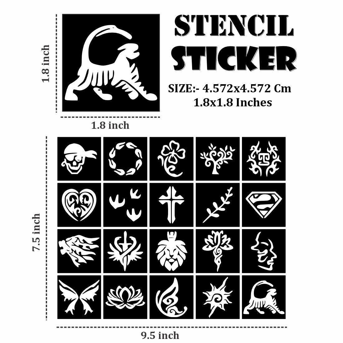 Lion, Tree & Multi Designs Small Stencil Sticker For Kids |Kids can decorate notebooks, drawings, or school projects with Stencil stickers