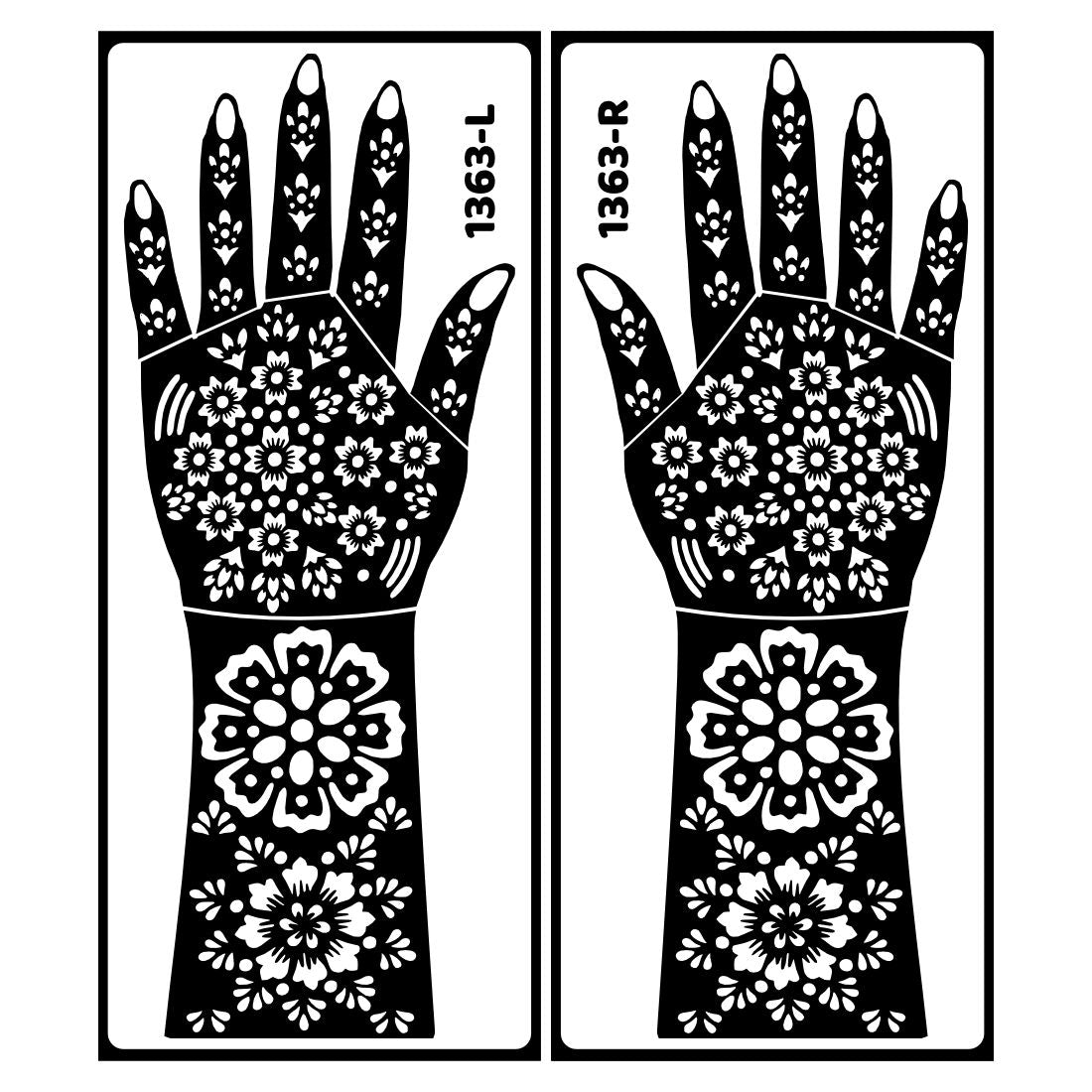 Bold Bridal Mehndi Stencil Sticker Featuring Traditional Indian Elements Easy To Use With Instant Beautiful Design