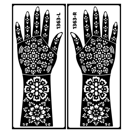 Bold Bridal Mehndi Stencil Sticker Featuring Traditional Indian Elements Easy To Use With Instant Beautiful Design