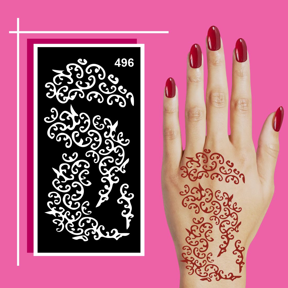 Fun Activity Mehndi Stencil Kit for School Projects For Kids & Adults Both Sticker