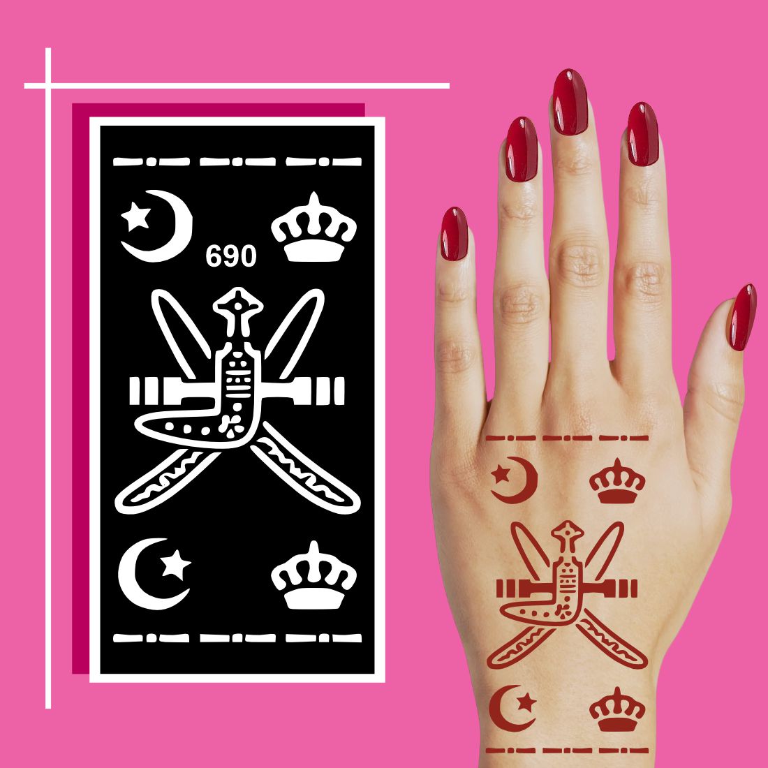 Easy to Handle Mehndi Stencil Templates for Kids and Adults For Kids & Adults Both Sticker