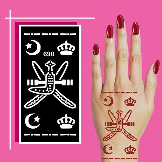Easy to Handle Mehndi Stencil Templates for Kids and Adults For Kids & Adults Both Sticker