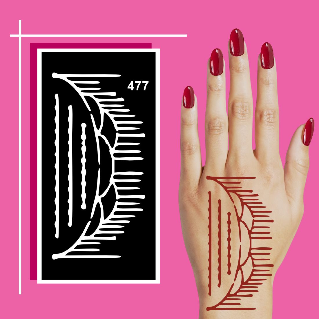 Geometric Mehndi Stencil Stickers for a Modern Look For Kids & Adults Both Sticker