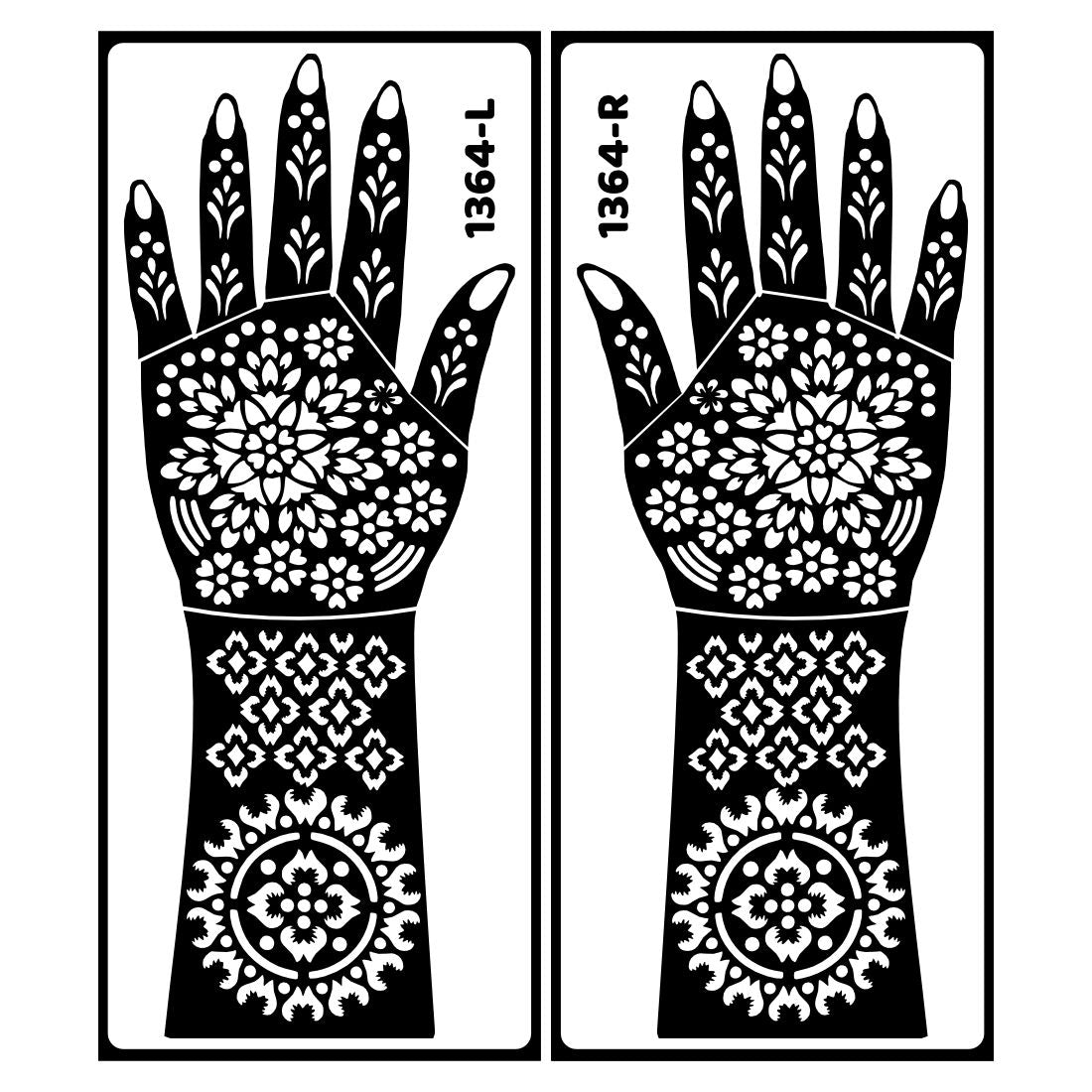 Full Hand Bridal Mehndi Stencil Sticker With Love Birds And Floral Art Easy To Use With Instant Beautiful Design