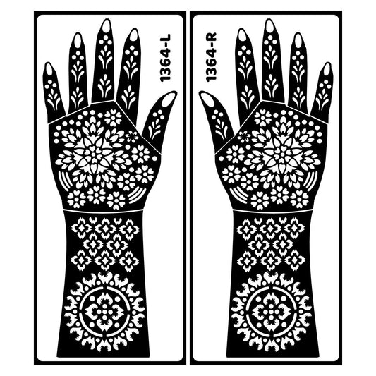 Full Hand Bridal Mehndi Stencil Sticker With Love Birds And Floral Art Easy To Use With Instant Beautiful Design
