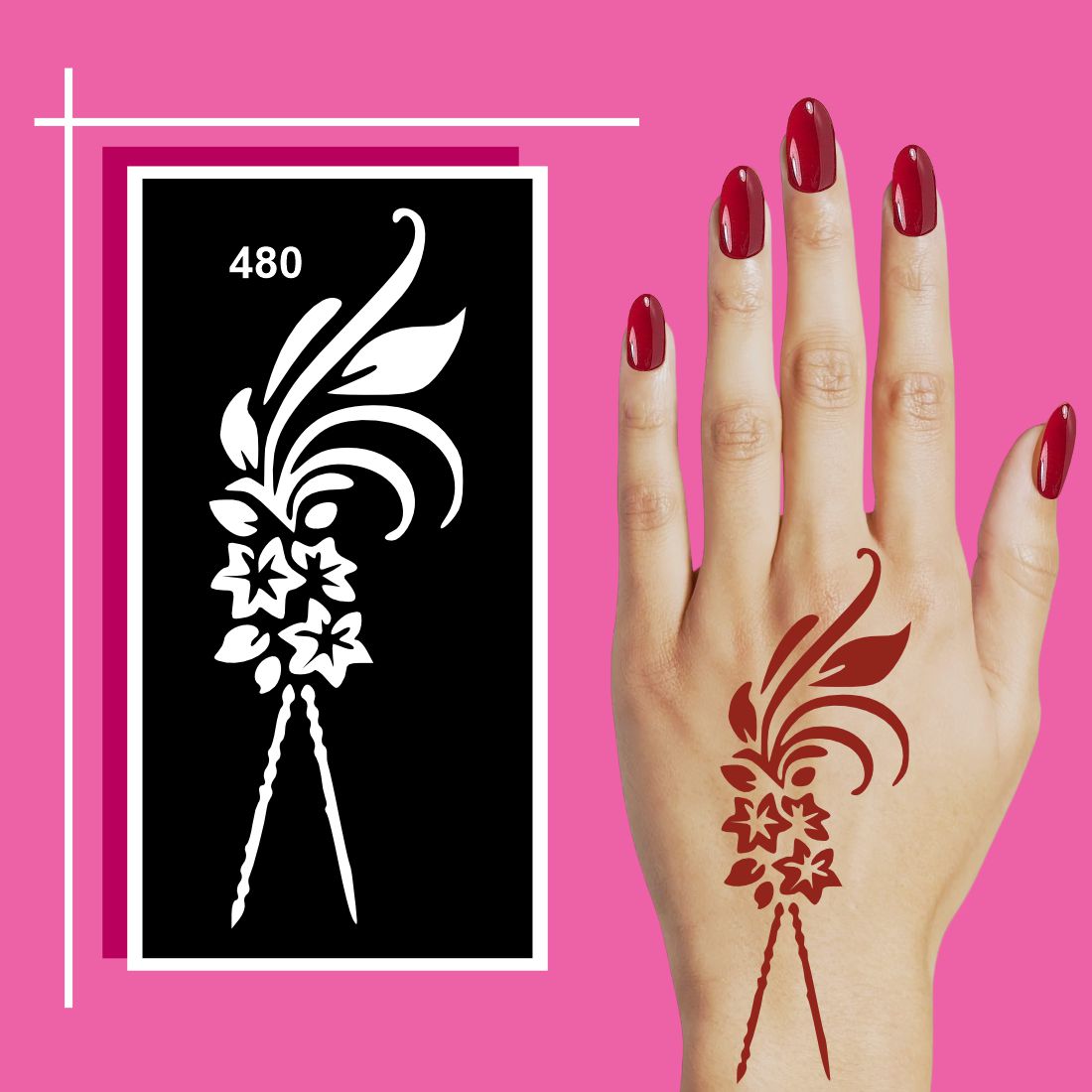 Multipurpose Henna Stencil Design Kit for Gifting and Personal Use For Kids & Adults Both Sticker