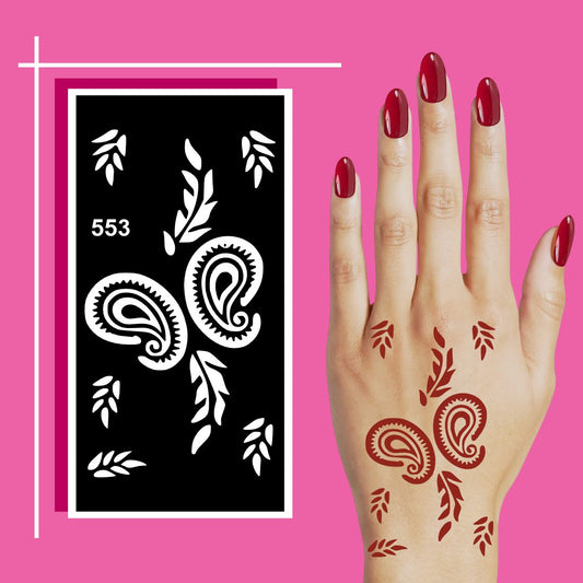 Multi-Pack Mehndi Stencil Design Stickers for Events, School, and Personal Use