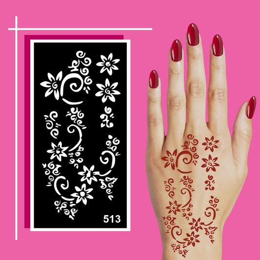 Long Lasting Mehndi Stencil Set for Home Use, Family Events, and Artistic Fun