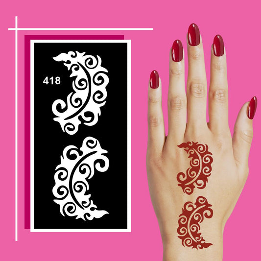 Natural Style Mehndi Stencil Templates for Effortless Application For Kids & Adults Both Sticker