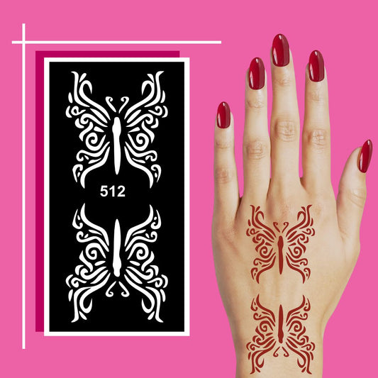 Easy Peel and Stick Mehndi Stencil Sheets with Traditional and Moden Design Mix