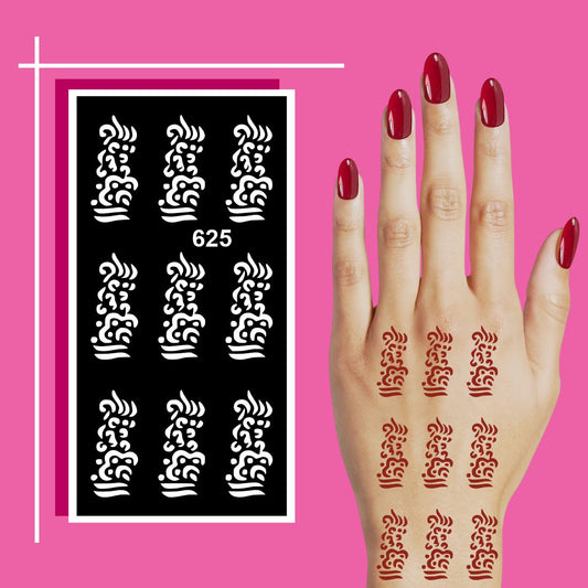 Mehndi Practice Sticker With Simple Motifs That Kids Can Easily Follow